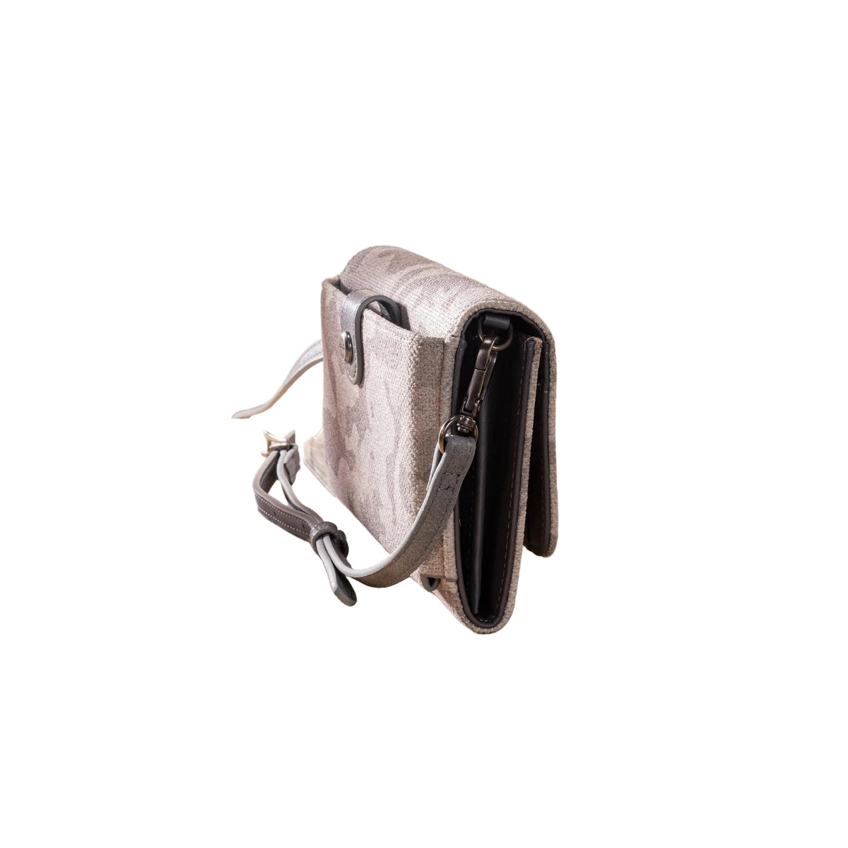Wrangler Camo Print Canvas Clutch Crossbody Bag- Grey