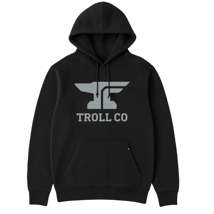 Troll Clothing Co Men's Anvil Classic Hoodie - Black