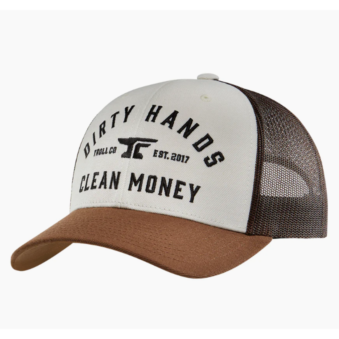 Troll DHCM Model T Curved Snapback Cap-White/Coyote Brown