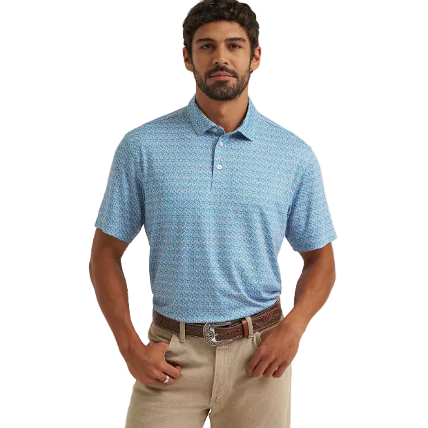 Wrangler Men's All Terrain Gear Men's Performance Polo Shirt - Papaya Punch