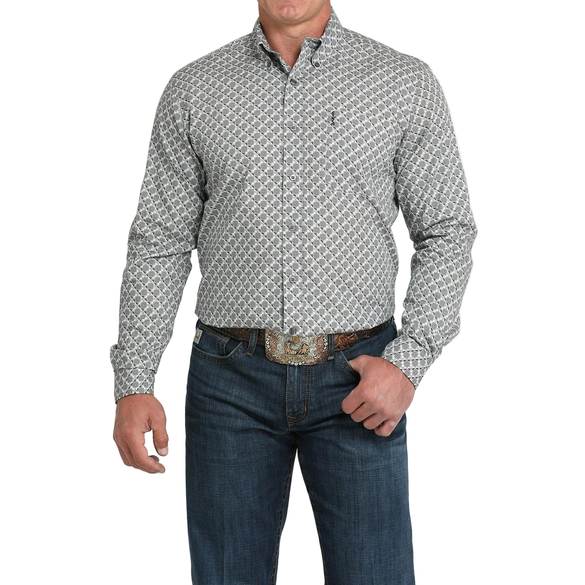 Cinch Men's Long Sleeve Western Modern Shirt - Grey
