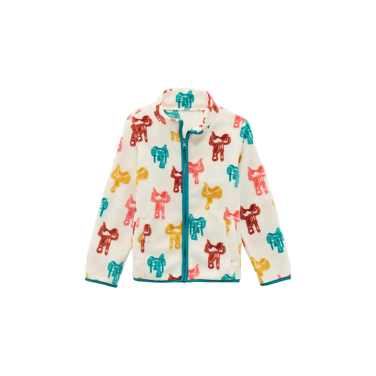 Wrangler Western Baby Girl  Long Sleeve Fleece Jacket- Saddle White - Irvine Tack & Western Wear