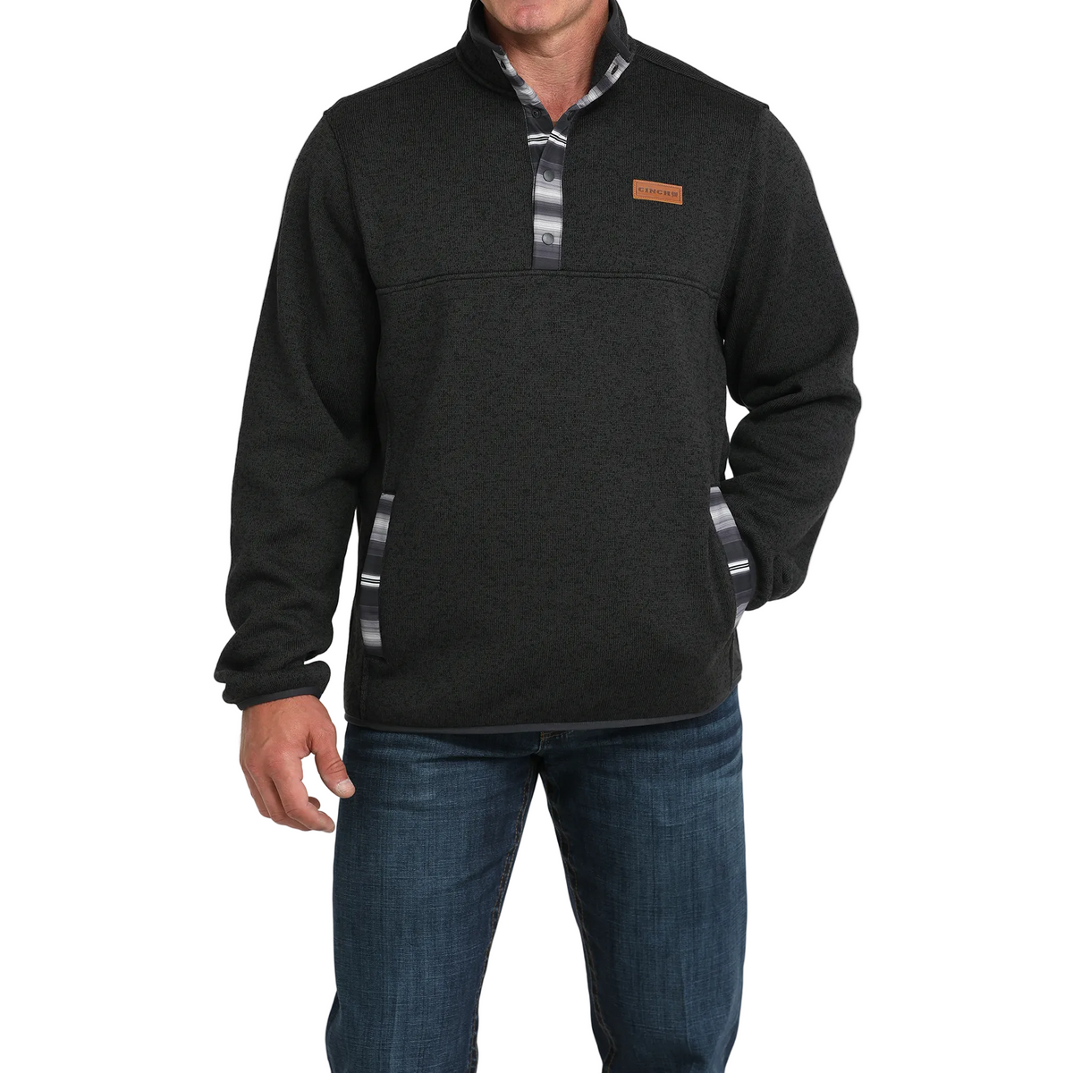 Cinch Men's Long Sleeve Pullover - Charcoal
