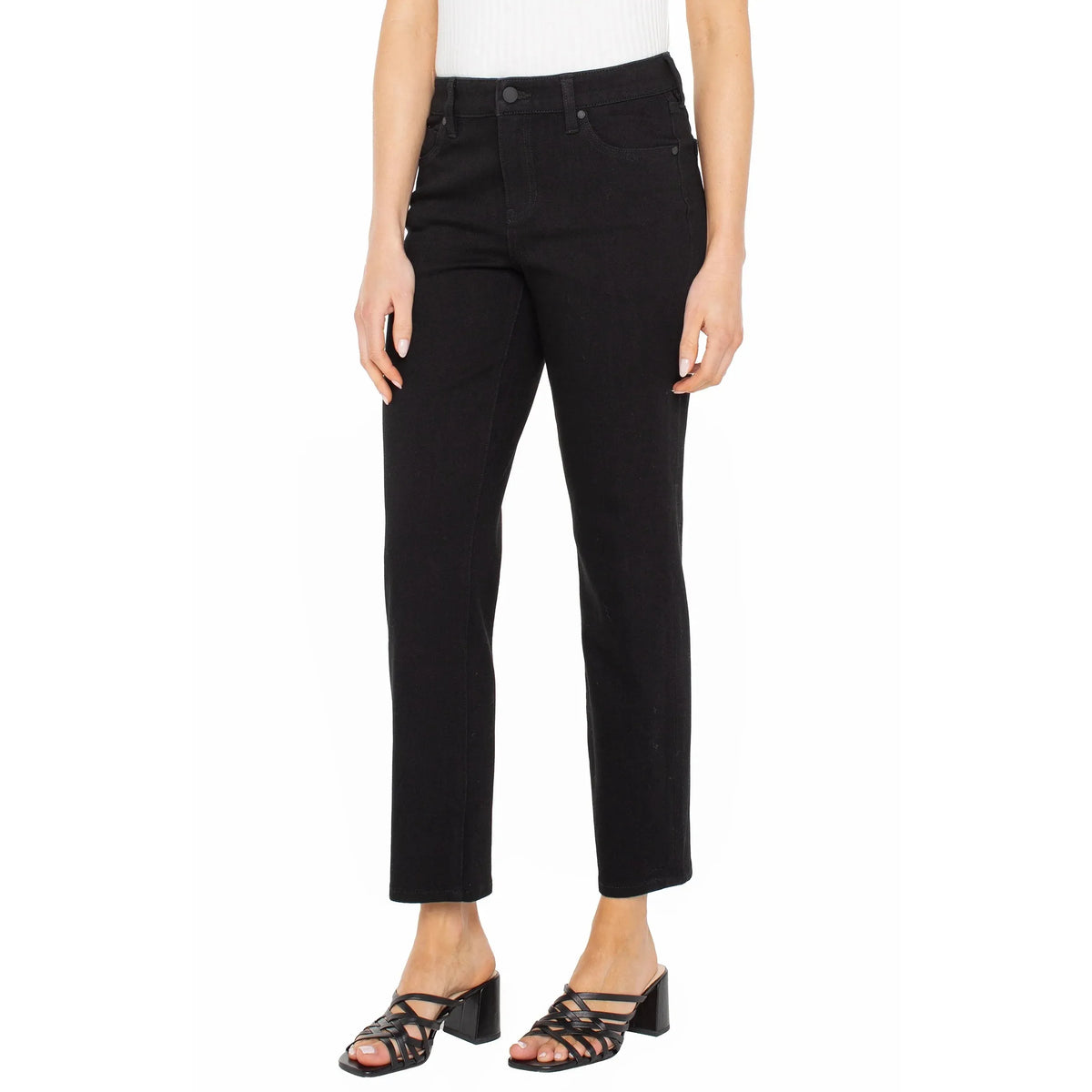 Liverpool Women's Liv Relaxed Skinny Jean- Black Rinse