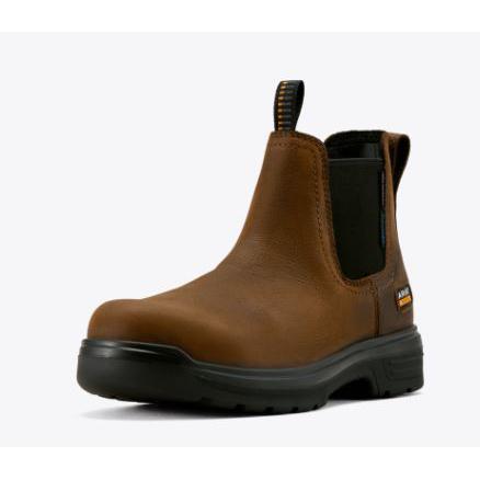 Ariat Men's Turbo Chelsea CSA Waterproof Carbon Toe Work Boot- Rich Brown - Irvine Tack & Western Wear