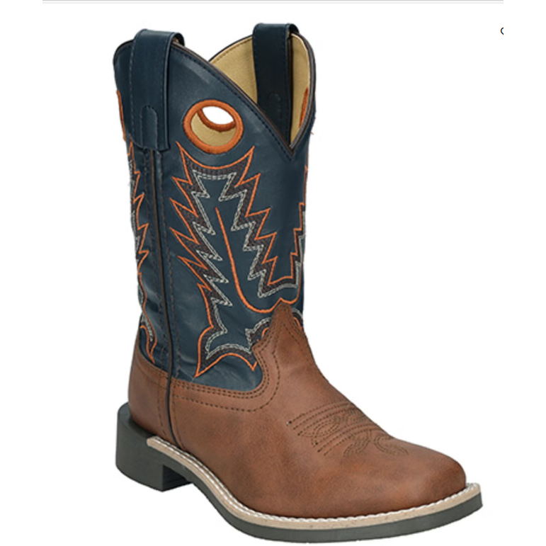Smoky Mountain Boots Kid's El Paso Cowboy Boots-Brown/Blue - Irvine Tack & Western Wear