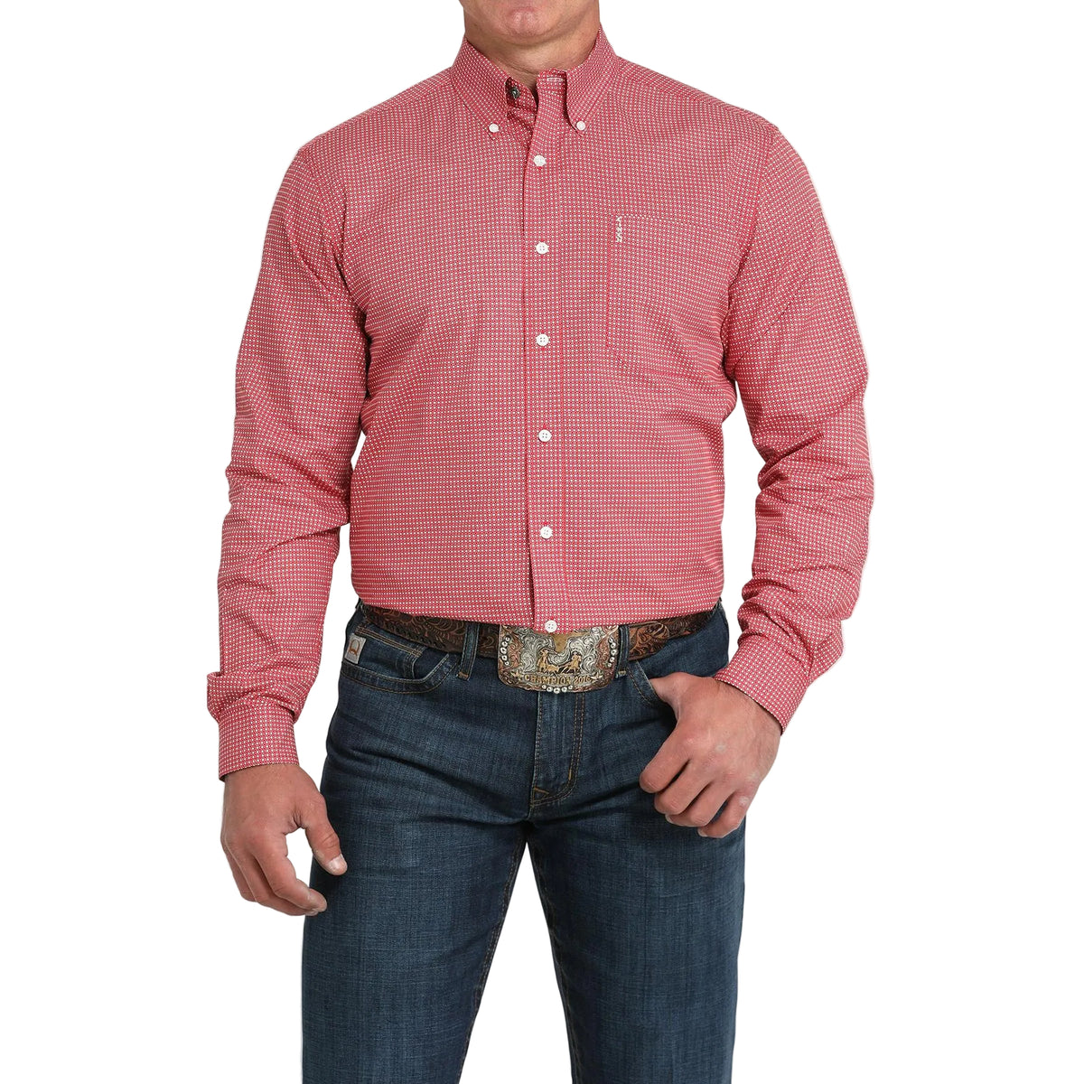 Cinch Men's Long Sleeve Western Modern Shirt - Red