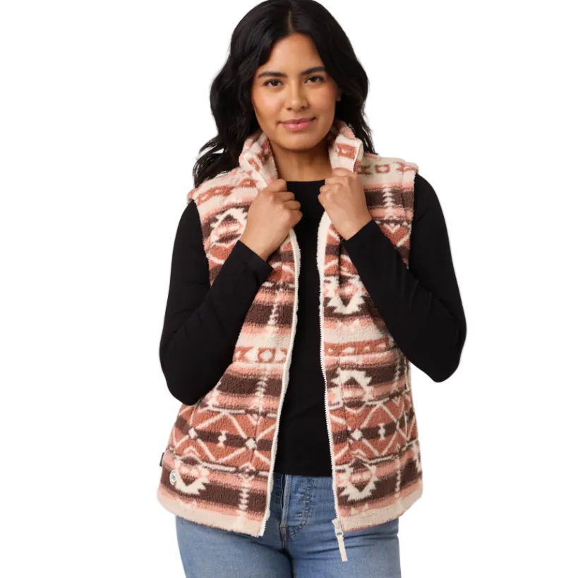 Fieldsheer Women's Upland Long Printed Vest - Clay Aztec