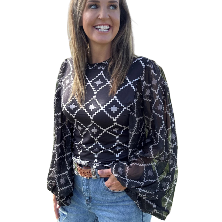 Sterling Kreek Women's Long Sleeve The Way it is Shirt- Black - Irvine Tack & Western Wear