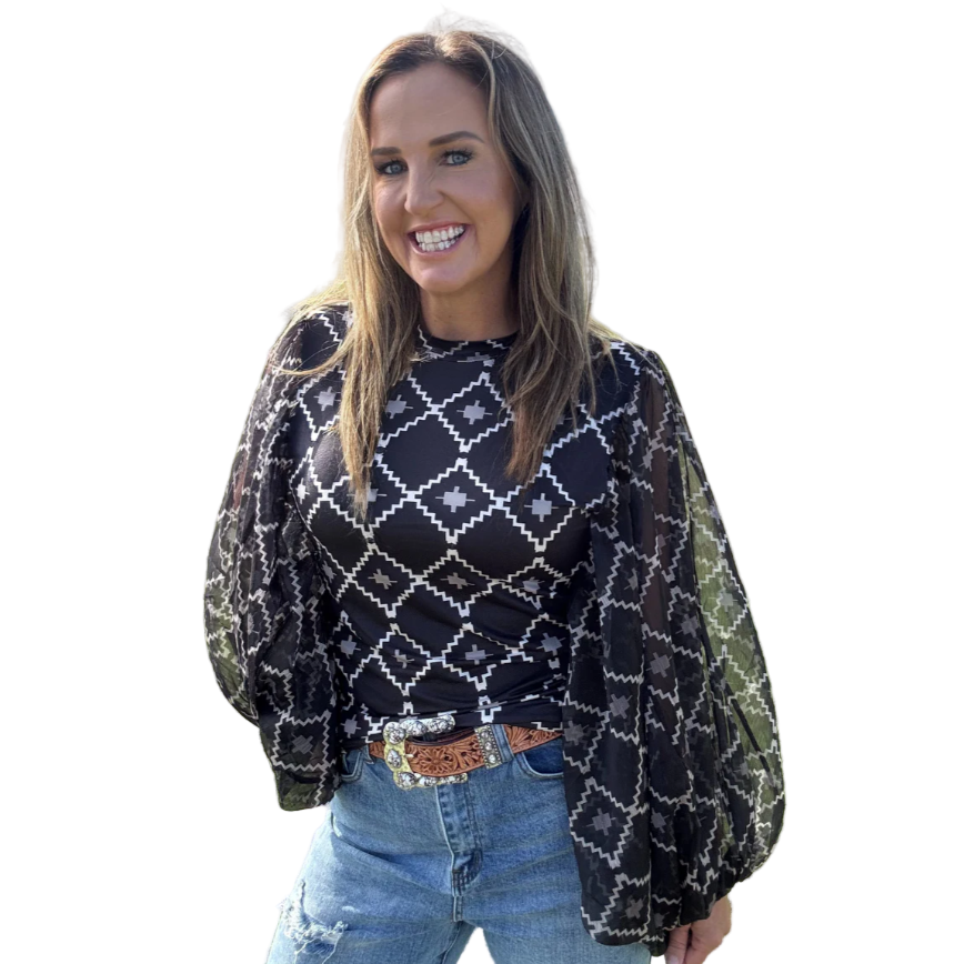 Sterling Kreek Women's Long Sleeve The Way it is Shirt- Black - Irvine Tack & Western Wear