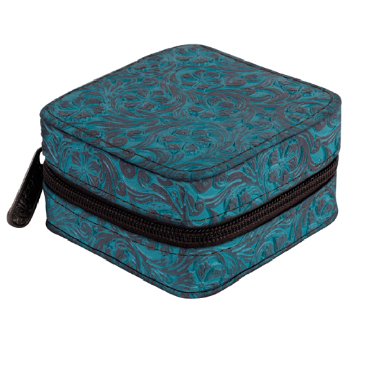 Justin Women's Jewelry Box with Floral Tooling- Turquoise