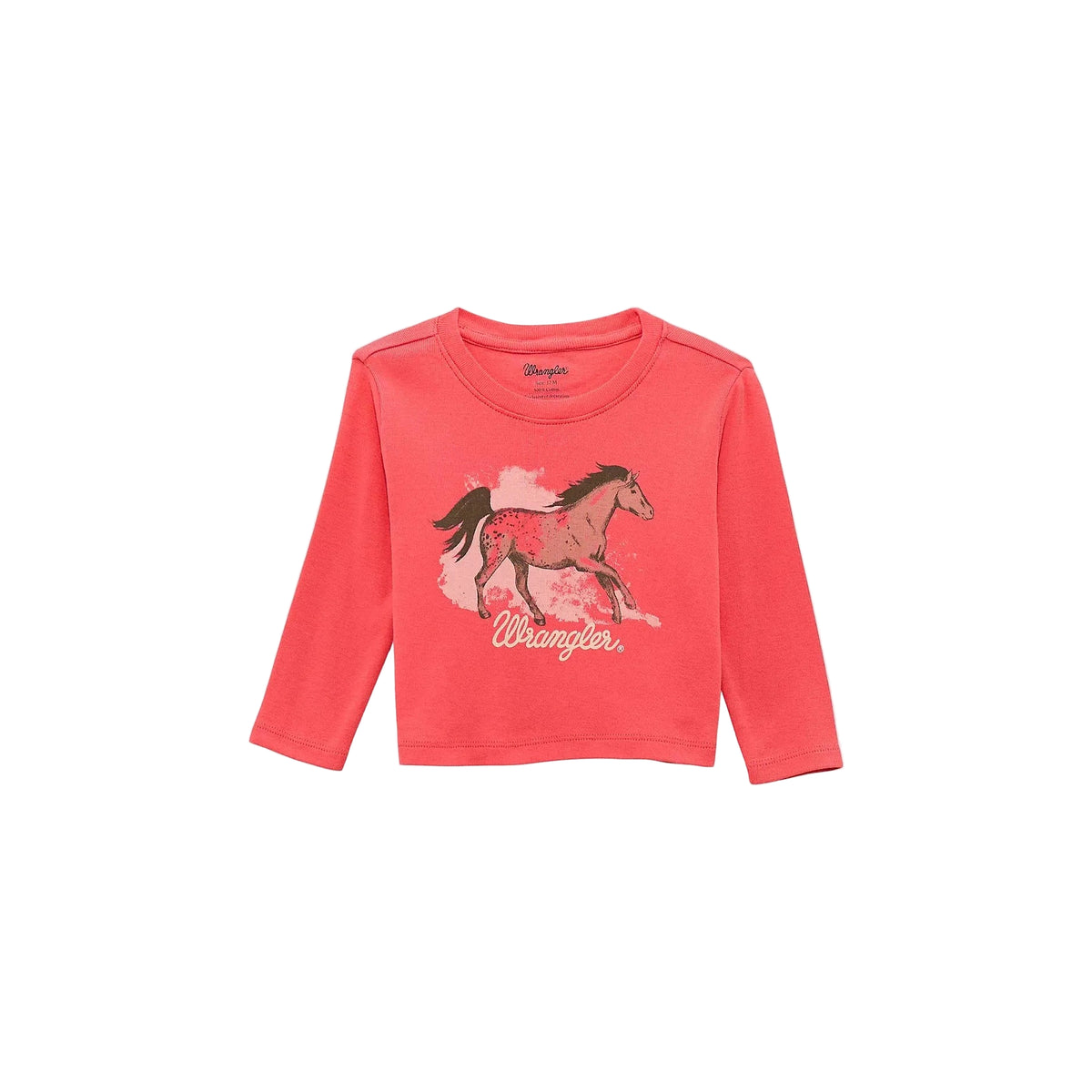 Wrangler Baby Girl Long Sleeve Graphic Tee Shirt- Pink - Irvine Tack & Western Wear