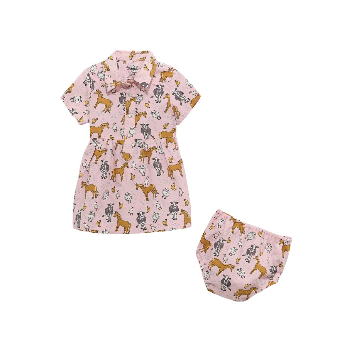 Wrangler Baby Girl Snap Dress- Pink - Irvine Tack & Western Wear
