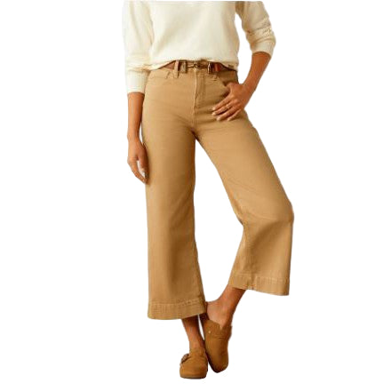 Ariat Women's Ultra High Rise Countryside Wide Leg Crop Jeans - French Khaki