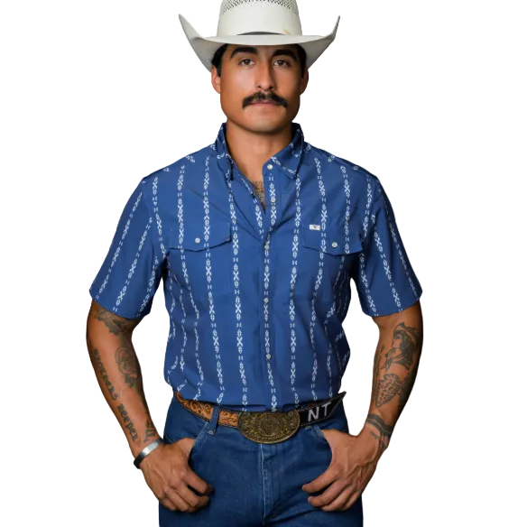 Ferrell Brand Men's The Maverick Short Sleeve Shirt- Blue - Irvine Tack & Western Wear