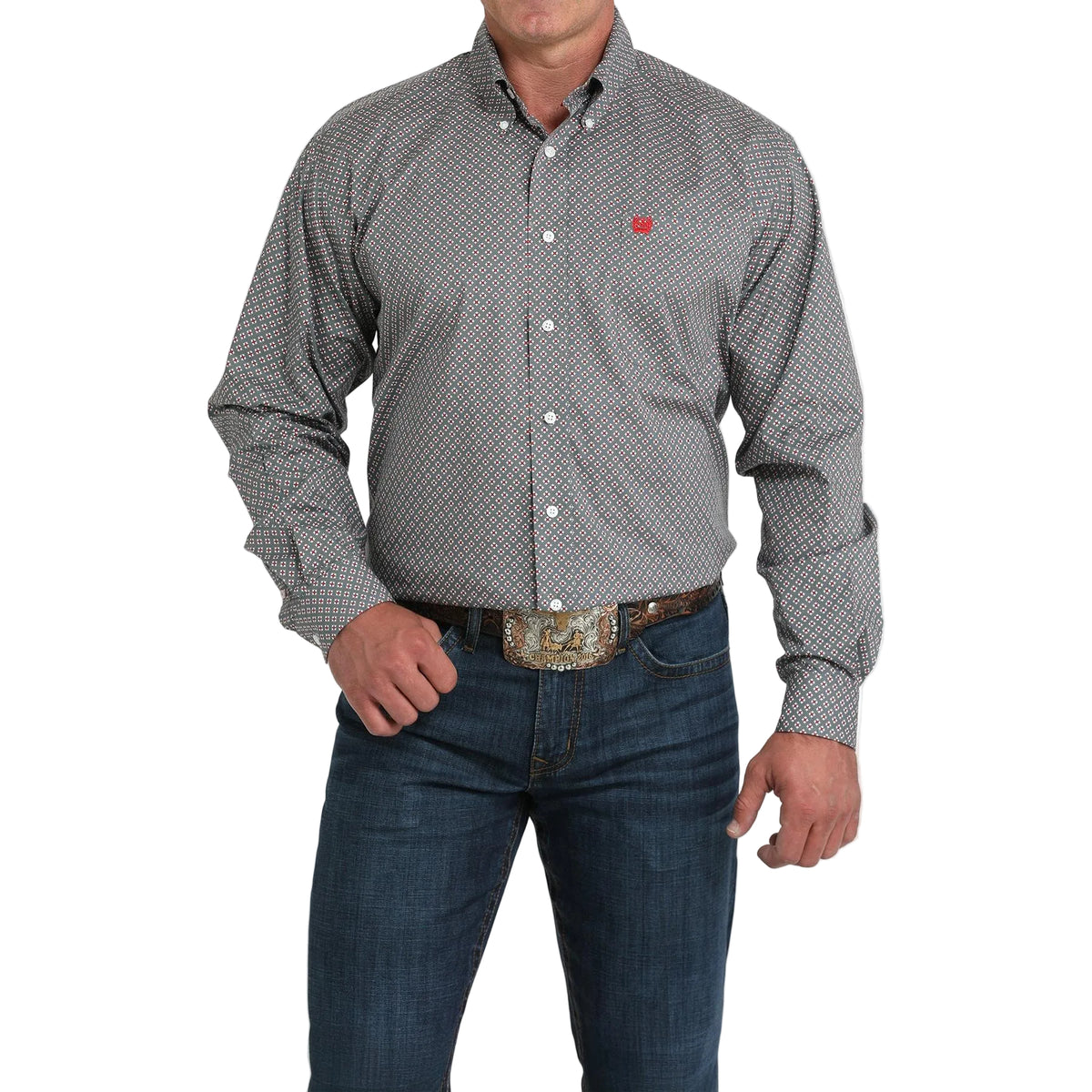 Cinch Mens Long Sleeve Western Shirt - Grey - Irvine Tack & Western Wear
