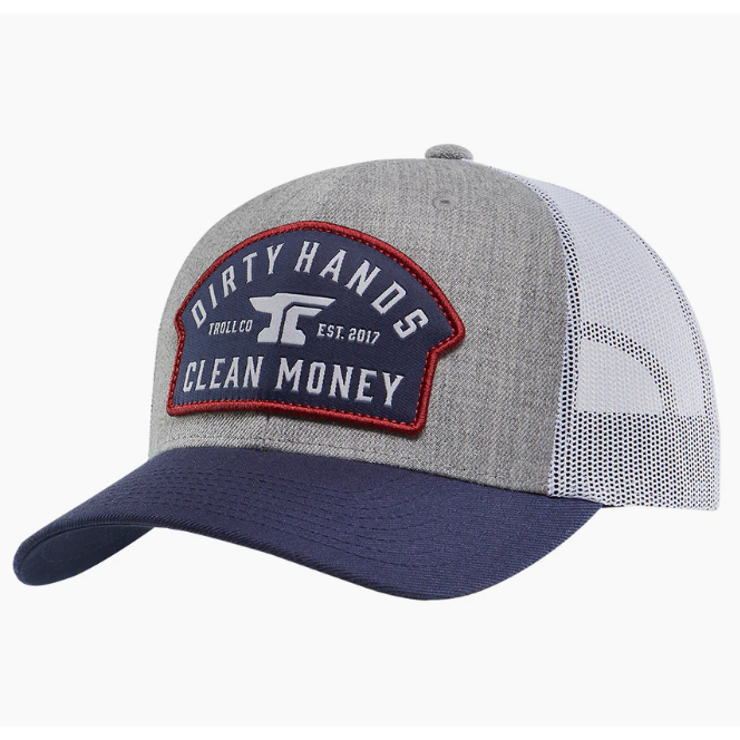 Troll DHCM Patchwork Curved Snapback-Grey Heather/Navy