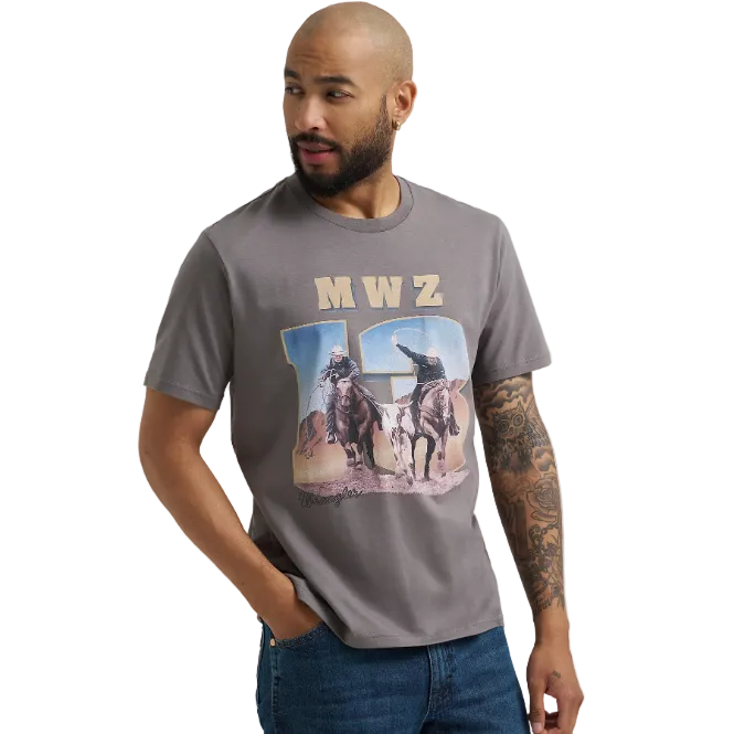 Wrangler Men's Short Sleeve Graphic 13MWZ Reissue Tee Shirt - Graphite