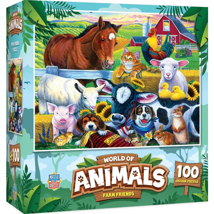 World of Animals Farm Friends 100 Piece Puzzle