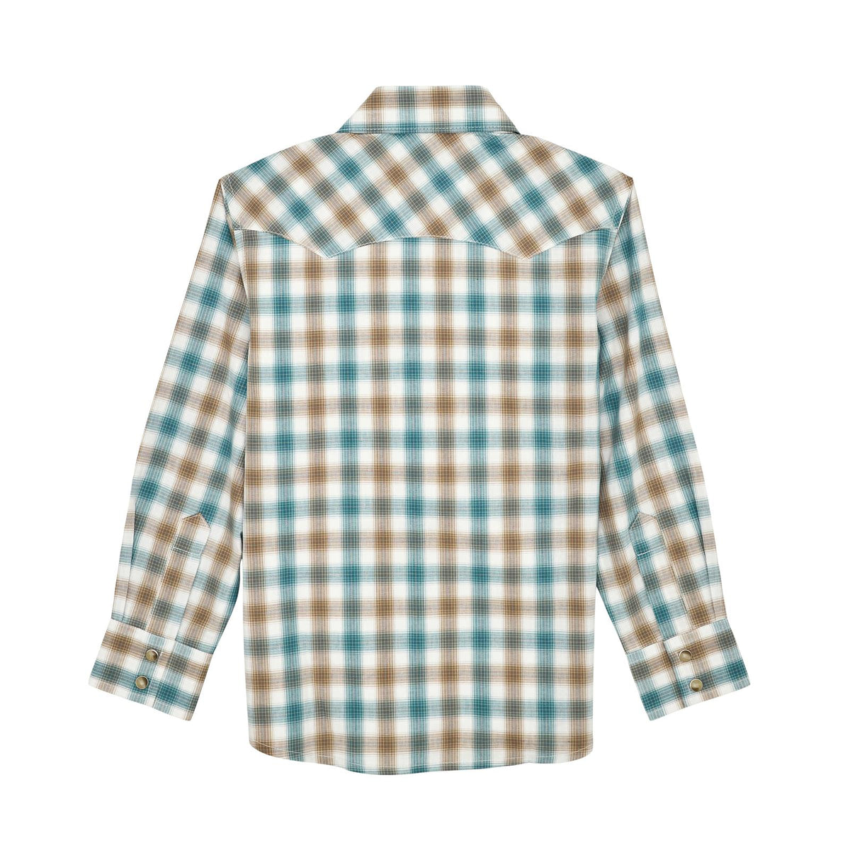Wrangler Boy's Wrangler Retro Long Sleeve Shirt - Turq/Brown - Irvine Tack & Western Wear