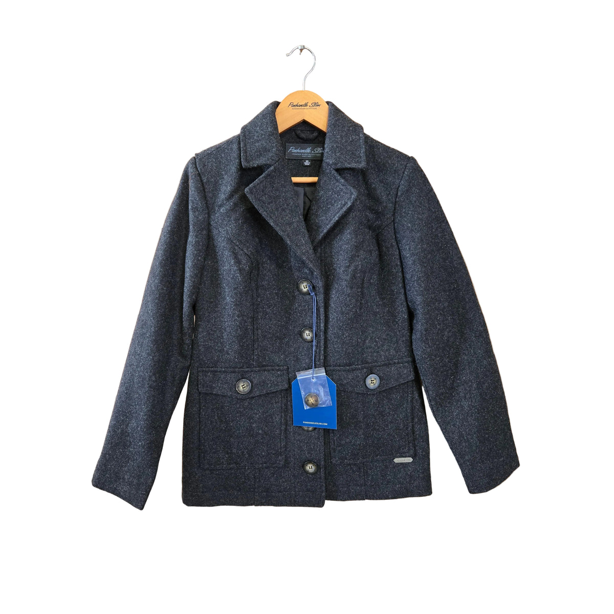 Panhandle Women's Long Sleeve Heather Wool Coat