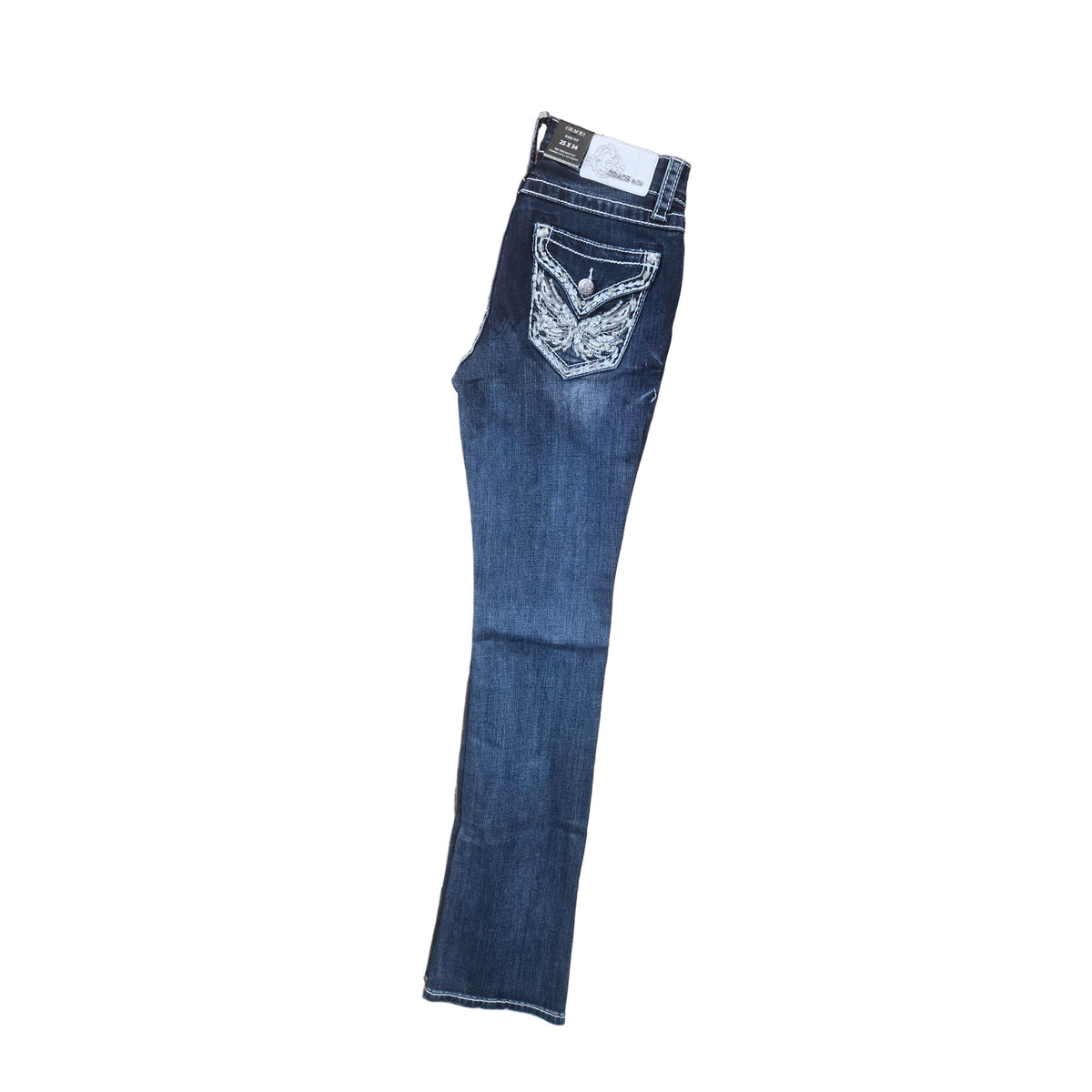 Grace in LA Women's Wingflap Bootcut Jeans- Blue - Irvine Tack & Western Wear