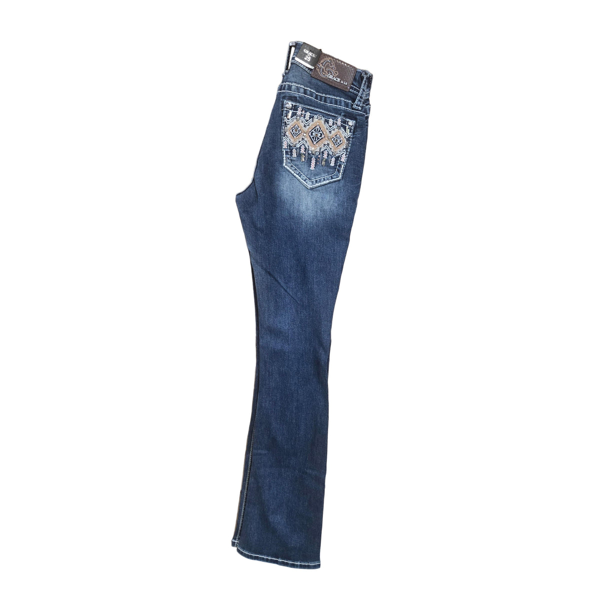 Grace in LA Women's Aztec Bootcut Jeans- Blue - Irvine Tack & Western Wear
