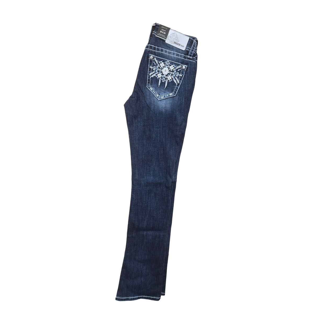 Grace in LA Women's Aztec Bootcut Jeans - Blue