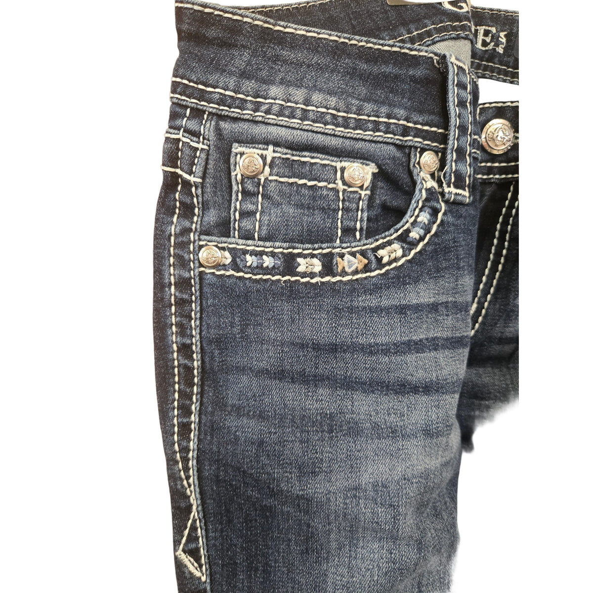 Grace in LA Women's Aztec Bootcut Jeans - Blue