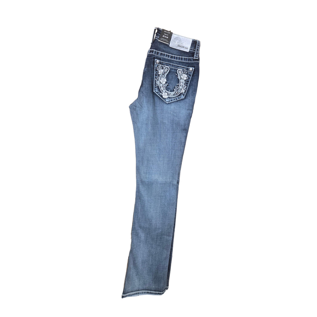 Grace in LA Women's Horseshoe Bootcut Jeans - Blue