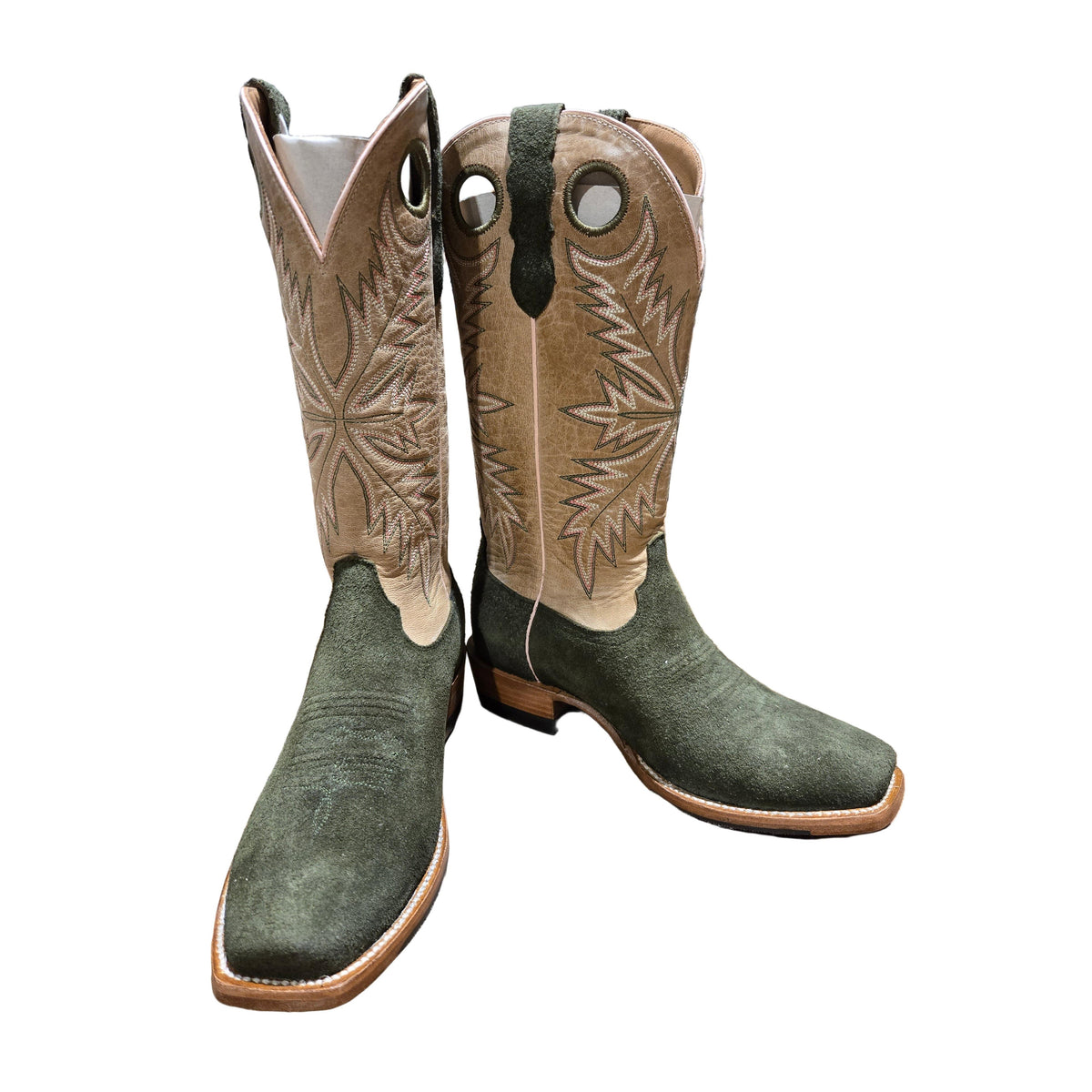 Rocking Diamond Brand Women's Rough Out Cutter Cowgirl Boots - Army - Irvine Tack & Western Wear
