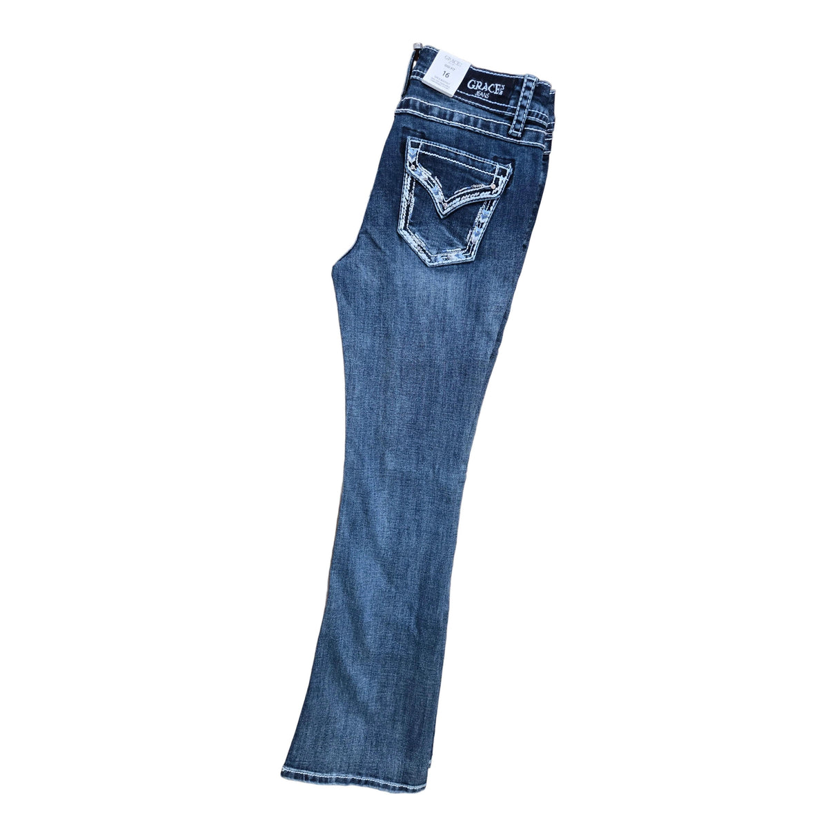 Grace in LA Girl's Border Faux Jeans