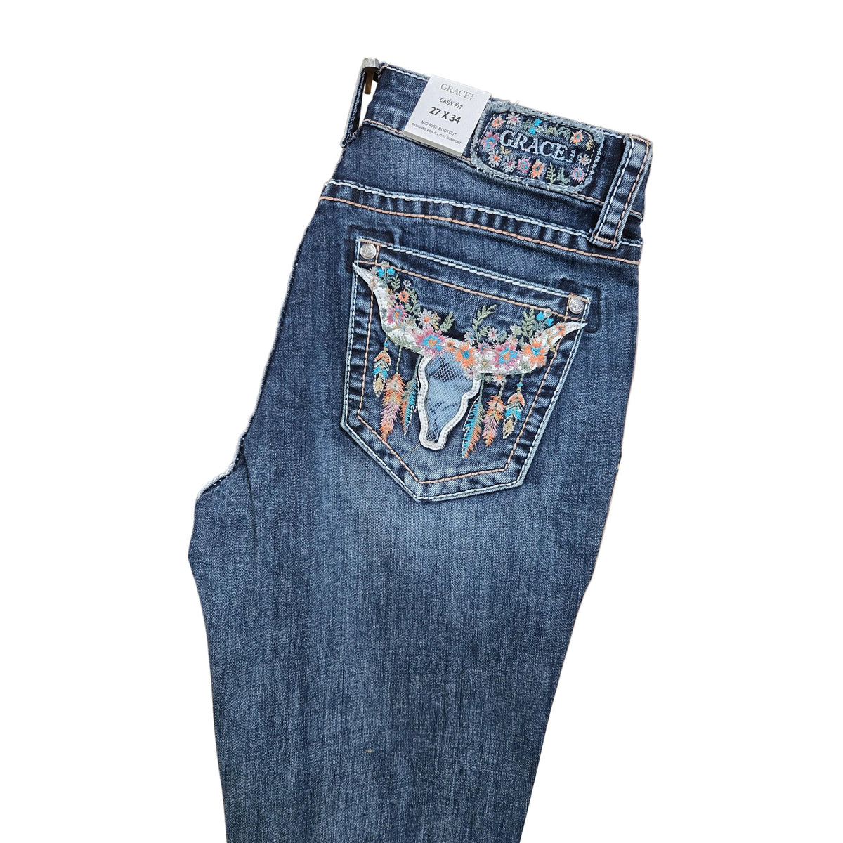 Grace in LA Women's Steer Head Jeans EXC