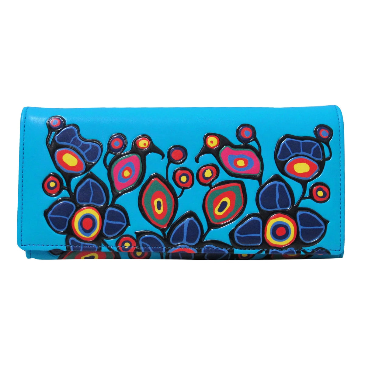 Norval Morrisseau Flowers and Birds Wallet- Blue