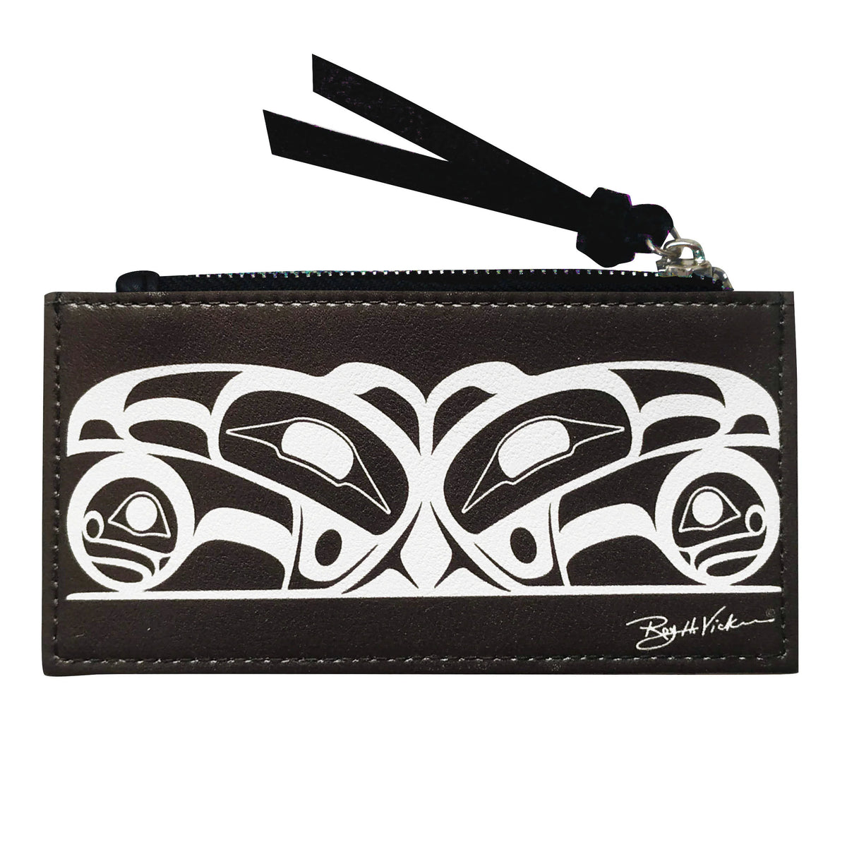 Roy Henry Vickers Raven Card Holder- Black/White