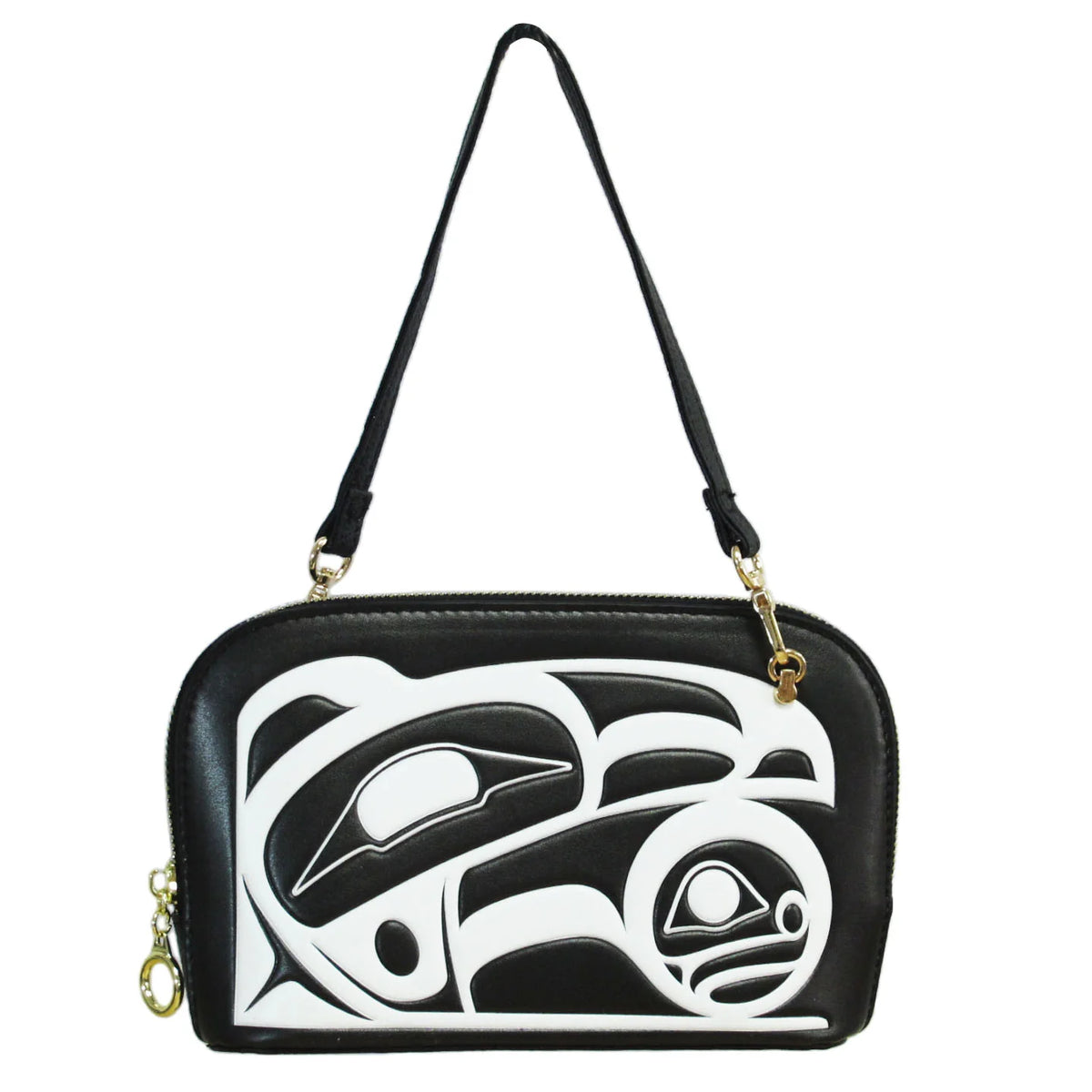 Roy Henry Vickers Raven Convertible Crossbody Bag- Black/White