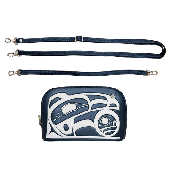Roy Henry Vickers Raven Convertible Crossbody Bag- Black/White