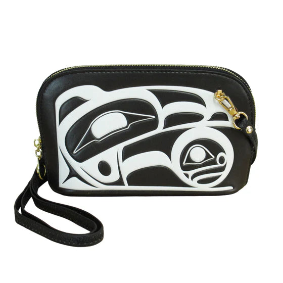 Roy Henry Vickers Raven Convertible Crossbody Bag- Black/White