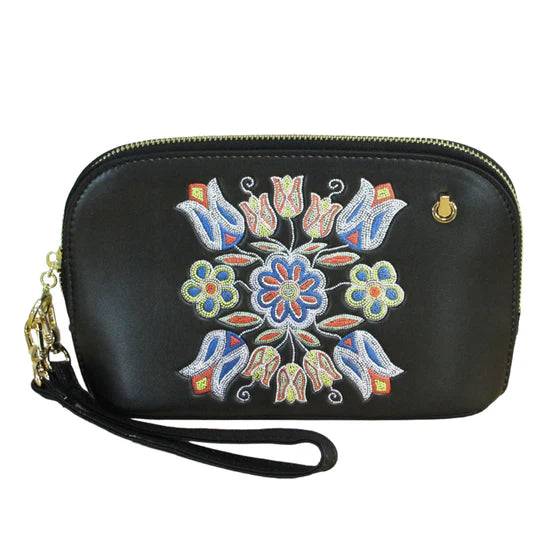 Deb Malcolm Silver Threads Convertible Crossbody Bag- Black
