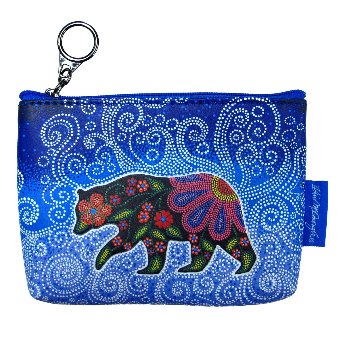 Kim McDonough Celestial Bear Coin Purse- Blue