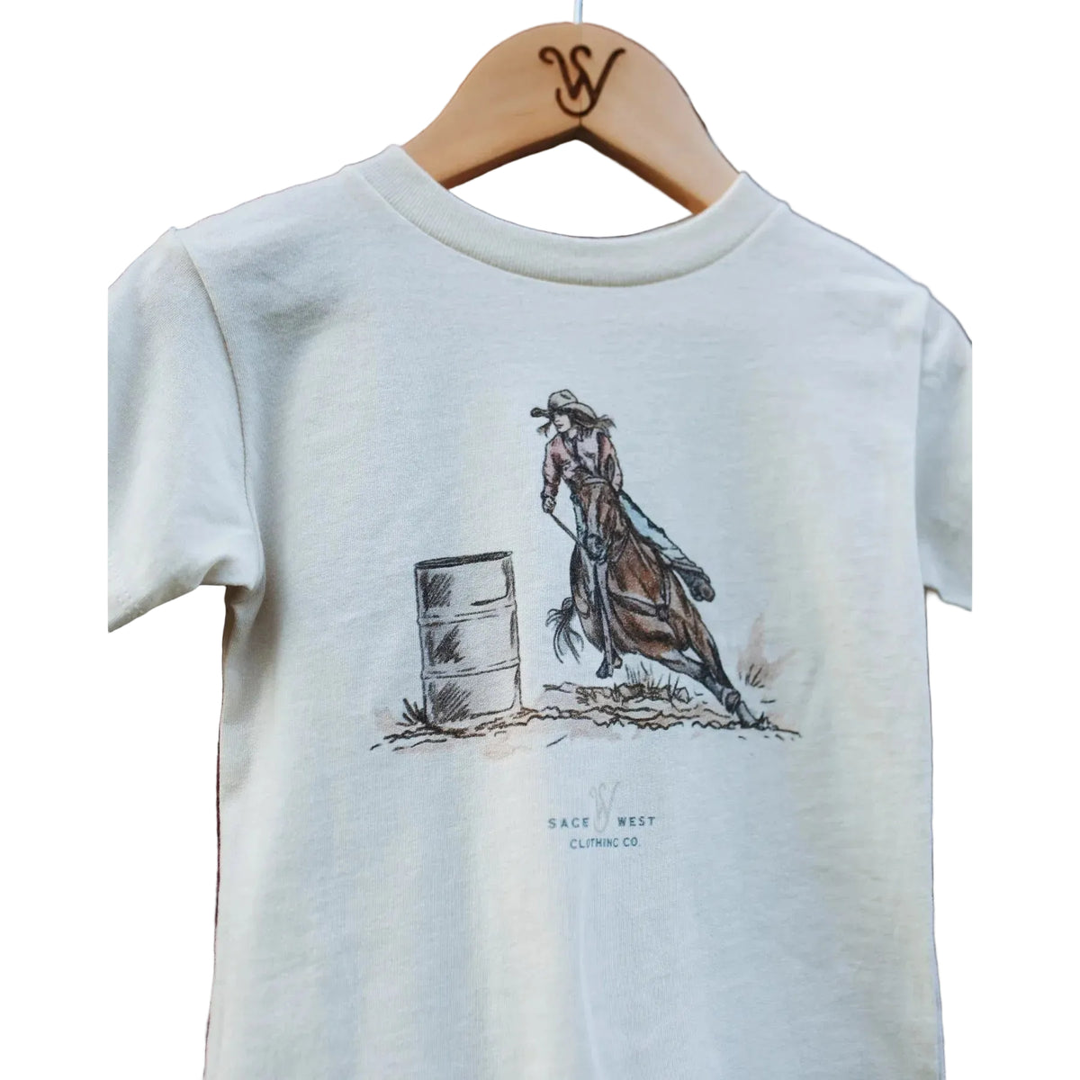Sage West Kid's Barrel Racer Tee Shirt - White - Irvine Tack & Western Wear