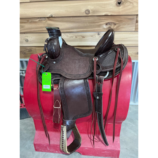 Irvine 15" Will James Ranch Saddle w/ Post Horn-3/4 Bicycle Seat