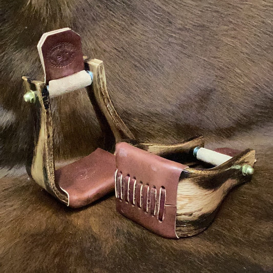 Nettles 4" Flatbottom Stirrups - Rustic Wrangler