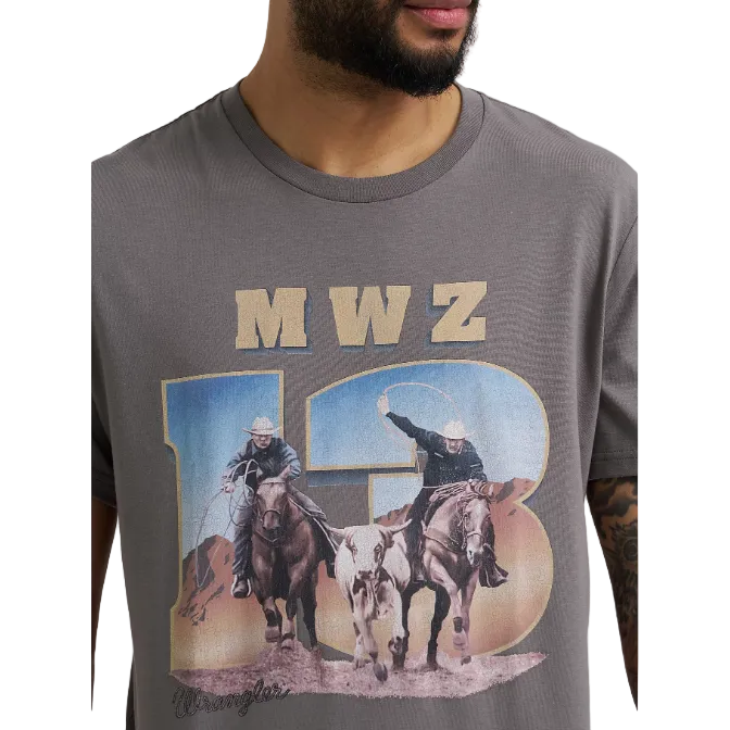 Wrangler Men's Short Sleeve Graphic 13MWZ Reissue Tee Shirt - Graphite