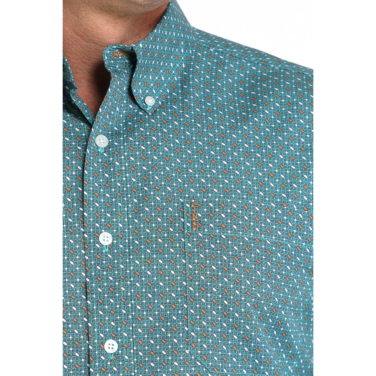 Cinch Men's Long Sleeve Print Shirt - Turquoise