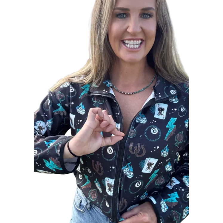Sterling Kreek Long Sleeve Cowgirl Charm Cropped Jacket - Multi - Irvine Tack & Western Wear