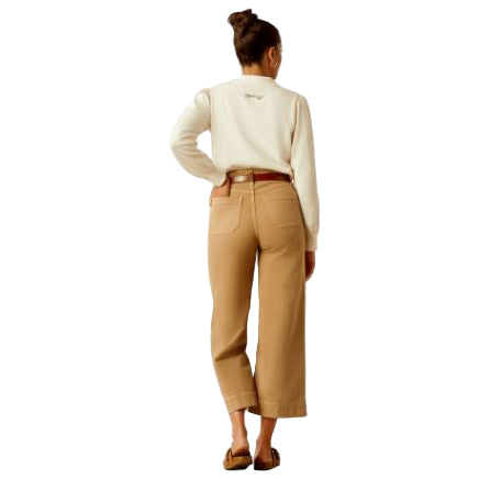 Ariat Women's Ultra High Rise Countryside Wide Leg Crop Jeans - French Khaki
