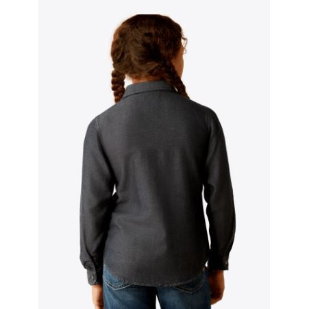 Ariat Girl's Chambray Snap Long Sleeve Shirt - Medium Blue