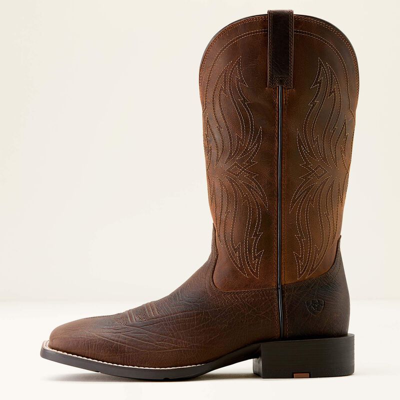 Ariat Men's Sport Rustler Wide Square Toe Cowboy Boot- Toffee Hippo Print Rich Oak - Irvine Tack & Western Wear