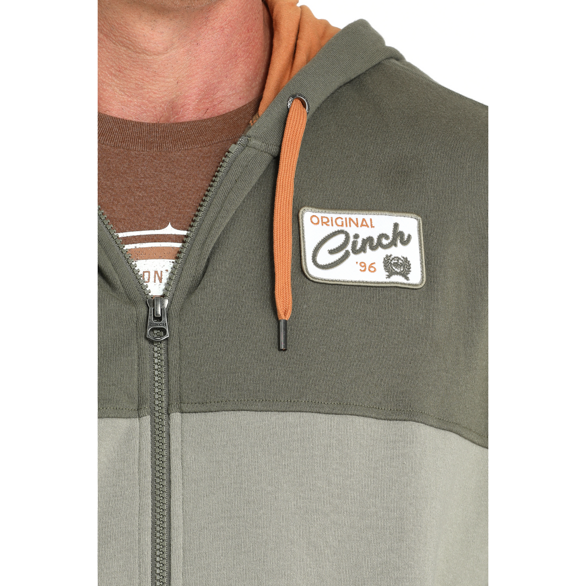Cinch Men's Long Sleeve Hoodie- Olive